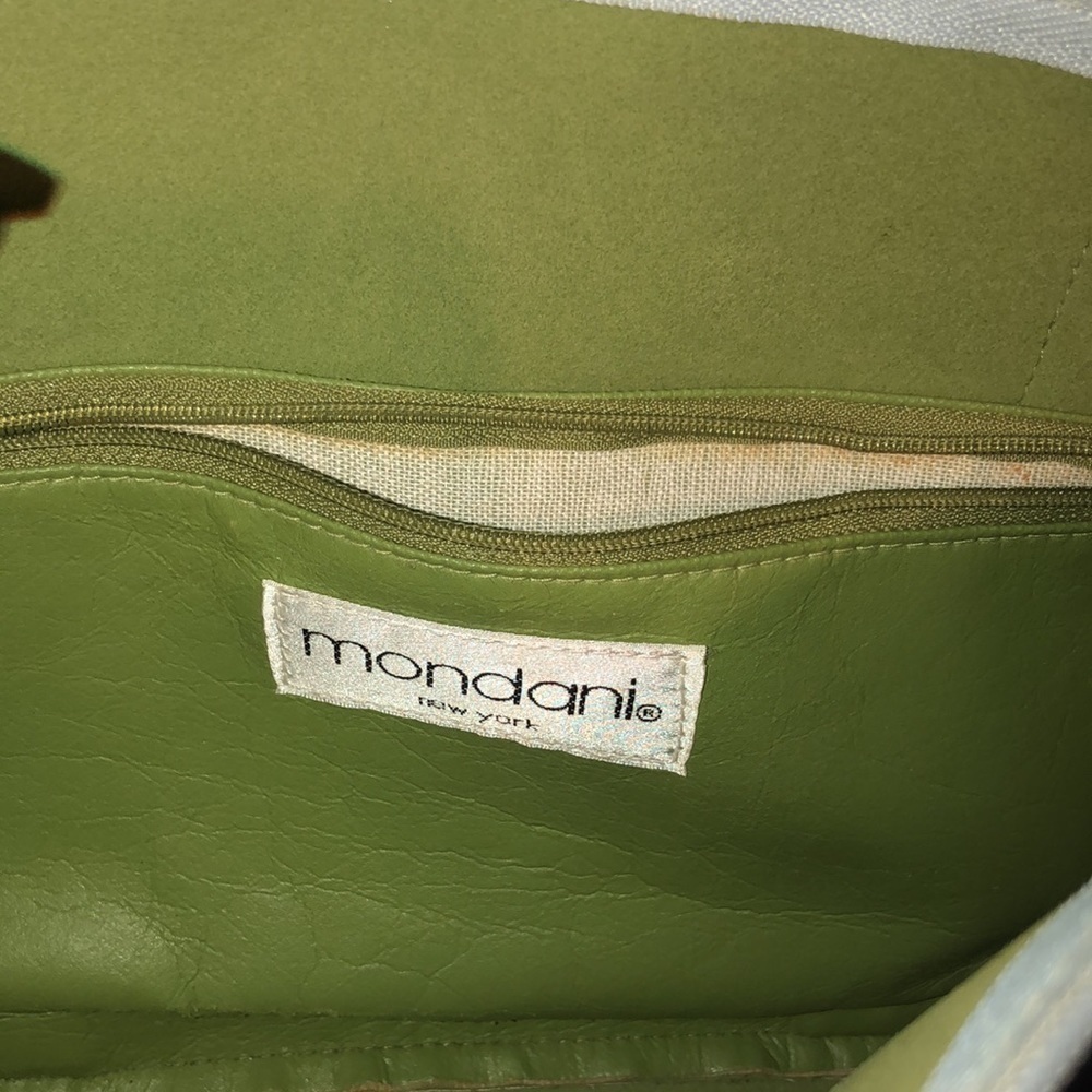Mondani New York Pale Blue and green hand bag purse - Picture 8 of 9